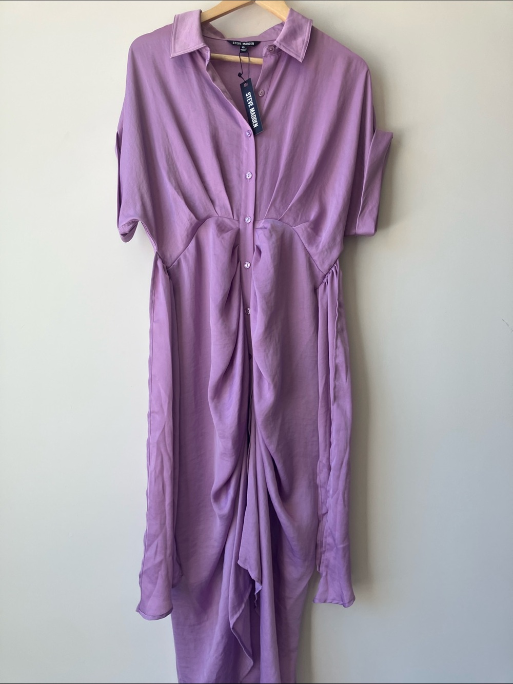 STEVE MADDEN TORI Maxi Dress Dusty Lavender Front Tie Women’s Size 8 NWT